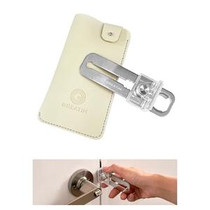Greatim Portable Door Lock for Travel Hotel Safety, Stainless Steel Security Lock, Compact Safety Lock for Room Door, Universal Portable Travel Door Lock for Room Security
