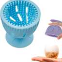 Silicone Egg Brush Cleaner, Fresh Egg Washer, Premium Egg Washer and Brush, Cleaner with Suction Cup for Fresh Eggs (Blue)