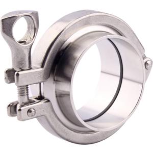 DERNORD Stainless Steel Tri-clamp (Tri-clover Clamp) + 2 Pcs SUS304 Sanitary Pipe Weld Ferrule + FKM Gasket (2.5 Inch)