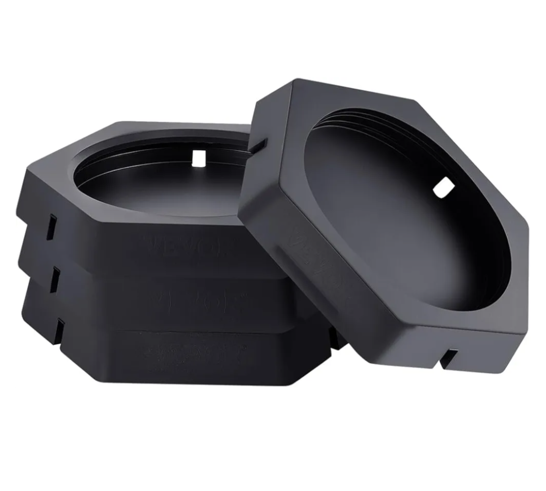 VEVOR RV Leveling Pads, 4-Pack Rubber Trailer Jack Pads, Each with 5000 lbs Capacity, Jack Stabilizer Pad with Large Surface Area, Ideal for 10" Round Jack Feet, 5th Wheels Class A/C Motorhomes Camper VEVOR RV Leveling Pads, 4-Pack Rubber Trailer Jack Pads, Each with 5000 lbs Capacity, Jack Stabilizer Pad with Large Surface Area, Ideal for 10" Round Jack Feet, 5th Wheels Class A/C Motorhomes Camper