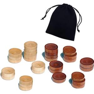 Checkers Pieces -Backgammon Pieces-Dark Brown/Natural 15tablets Each