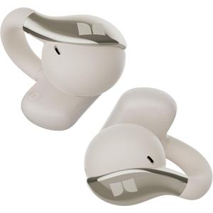 Monster Open Ear AC225 Earbuds, Stereo Sound, Bluetooth 6.0 Open Ear Headphones, Lightweight Comfort Clip-On Earbuds with ENC Mic for Clear Calls, 36H Playtime, Touch Control, IPX6 Waterproof, White