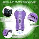 Chuarry 2 Set Soccer Shin Guards for Girls with Socks Toddler Shin Pads Football Kids Sport Protection Lightweight Gear Leg Protection for 3-15 Girls Boys Children Teens, Small, Purple