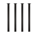 QLLY 28 inch Adjustable Metal Desk Legs, Office Table Furniture Leg Set, Set of 4 (Black)