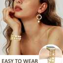 JR.DM Gold Beaded Bracelet Bands Women Compatible with Apple Watch  42/44/45mm Dressy Pretty Stretchy Elastic Jewelry Strap for iWatch Series 