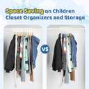 Smartor Premium 14 Inch Kids Hangers 50 Pack, Grey Baby Velvet Hanger, Non Slip, Space Saving Felt Hangers Clothes Organizers for Closet with 360 Swivel Hook for Children, Toddler & Teens