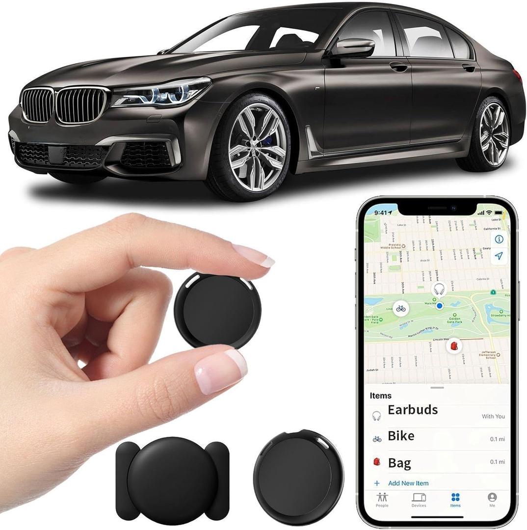 No Subscription Mini GPS Tracker for Vehicles Work with Find My(iOS Only) Magnetic Case Real Time Tracker Tag Hidden Car Location Tracking Device Global Coverage No Monthly Fee or SIM Card Required