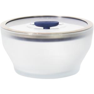 Anyday 4-Cup Microwave Cookware & Glass Container with Glass Lid, Plastic-Free Deep Food Storage | Stackable Airtight Steamer with Vented Lid for Microwave-Safe Reheating, Steaming Vegetables & Rice (Frosted - Blueberry)