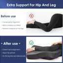Leg Pillow for Side Sleepers, Memory Foam Knee Pillow for Side Sleeping, Leg Elevation Pillow for Hip/Back/Sciatica Pain Relief Helps Spine Alignment -15"x25" (Grey, M)