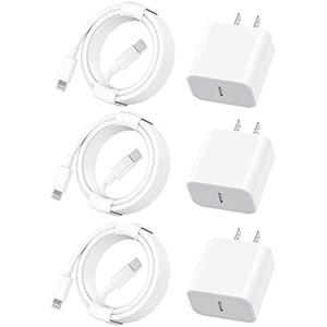 【Apple MFi Certified】iPhone Charger Fast Charging,3Pack Apple Charger Adapter Super Fast Charger iPhone 6FT USB C to Lightning Cable Cord for iPhone 14 Pro Max/14 Plus/13 MiNi/13/12/11/10/X/SE/AirPods