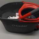 O-Cedar EasyWring Microfiber Spin Mop, Bucket Floor Cleaning System, Red, Gray, Standard
