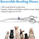 JASON 7" Curved Dog Grooming Scissors, Ergonomic Pets Cats Trimming Shears with Offset Handle and a Jewelled Screw for Right Handed Groomers, Sharp, Comfortable Christmas Gift