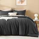 Litanika Grey Comforter King Size Set, Dark Gray Lightweight Plain Bedding Comforters Sets, All Season Fluffy Bed Set (104x90In Comforter & 2 Pillowcases) (King (104"x90"), 05 - Dark Grey)