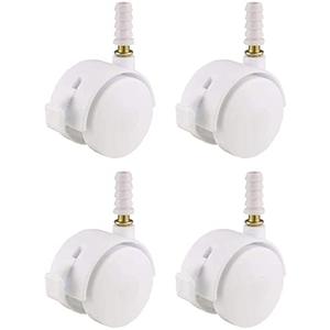 XYWHPGV 1.85 Inch Swivel Caster Wheels Grip Neck Stem Caster White Furniture Wheel with Brake and Mounting Socket, 4pcs(10610 2b464 7911c 5967c 19fb9 1d257