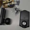 Veise VE018 Smart Knob Handle Lock - Fingerprint, App Control, Keyless Entry for Front Door and Bedroom, Electronic Digital Keypad, Auto Lock, Remote Access Sharing, IP55 Weatherproof, Matte Black