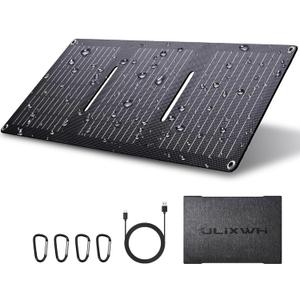 21W Portable Solar Panel, Foldable Solar Panel Charger(5V/3A), IP67 Waterproof for Camping, Hiking, Backpacking, Ultra-Fast Solar Phone Charger with Dual USB Ports for iPhone, iPad, Power Bank