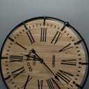EMAX HOME Rustic Farmhouse Wall Clock 24 Inch, Vintage Oldtown London Wooden Large Clock with Silent Tick, for Bedroom, Office, Kitchen, Indoor Home Decoration, 24 Inch Black Numerals