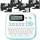 Vixic Label Maker, D210S Label Maker Machine with 4 Laminated Tapes, 12mm Labeler Labelmaker with Waterproof-Labels & QWERTY Keyboard, Print Different Fonts Frame for Home Office Kids School Items