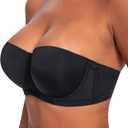 Strapless Bras for Women Large Breasts with Clear Straps, No Harm No Burn Cup 36D
