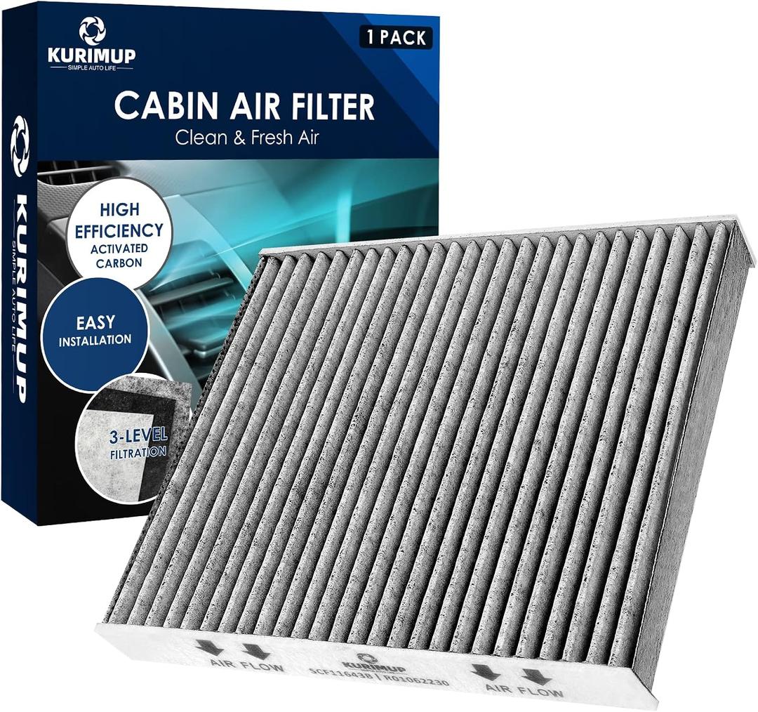 KURIMUP Cabin Air Filter,Replacement for CF11643,Premium Cabin filter with Activated Carbon, Fit for A3/Q3/S3/TT Quattro and Atlas/GTI/Golf/Jetta/Tiguan(1 pack)