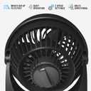Vornado 133 Small Room Air Circulator Fan, 2 Speeds, Adjustable Head, Table Fan for Desk, Nightstand, Black