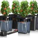 Spider Farmer DWC Hydroponics Grow System with 7-Gallon Deep Water Culture, New Triangular Cover Design, Recirculating Drip Garden System with Top Drip Kit, 11W Air Pump, 4 Buckets