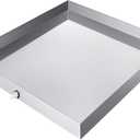 VEVOR 32 x 30 x 2.5 Inch Washing Machine Pan 18 GA Thickness 304 Stainless Steel Heavy Duty Compact Washer Drip Tray with Drain Hole & Hose Adapter