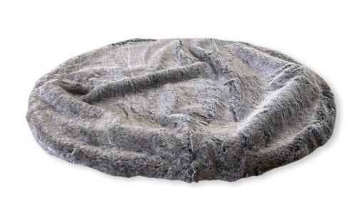 Medium Premium Faux Fur Dog Bed Cover (Silken Grey)