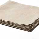 Solino Home Champagne Beige Linen Cocktail Napkins 6 x 6 Inch - 100% Pure Linen Cloth Napkins Set of 12 - Soft Durable Washable Small Square Cloth for Party, Wedding, Dinner, Table Decor - Athena