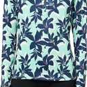 Stella Parker Womens Long Sleeve Quarter Zip Tennis-Golf Polo Top- UPF+, Quick Dry, Moisture Wicking (X-Small, Teal Navy)