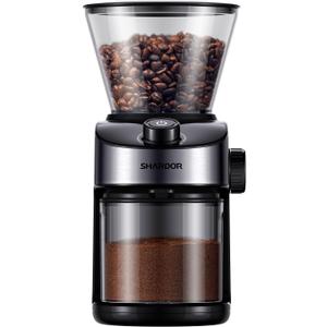 SHARDOR Burr Coffee Grinder, Electric Coffee Bean Grinder with 32 Grind Settings, 40s Adjustable Timer, Chamber Cleaning Button for Home Use
