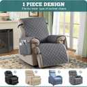 Ruaozz 100% Waterproof Recliner Chair Covers, Non-Slip Reclining Covers for Recliner Chair Washable Chair Cover, Recliner Covers with Pockets for Kids, Dogs, Pets (Dark Grey, 28'')
