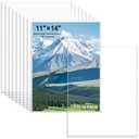 Ndsox 10 Pack 11" x 14" Rigid Print Protectors Hard Plastic Sheet Protectors Top-Load Heavy Duty No-Hole Plastic Documents Sleeves for Magazines, Menus, Graphic Art, Crystal Clear Rigid Page Sleeves