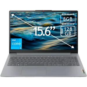 Lenovo IdeaPad Slim 3i 15.6" FHD Laptop, Intel Core i3-N305, 8GB RAM, 128GB UFS, Copilot AI, Webcam, Windows 11 Home in S Mode, Arctic Grey, 82XB00C2US