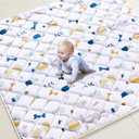 Premium Foam Baby Play Mat 47" X 47", Thicken One-Piece Crawling Mat, Non-Slip Cushioned Baby Playmats for Infants, Babies, Toddlers - Machine Washable for Easy Care