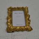 JAZPlayer 4x6 Picture Frame, Vintage Photo Frame Pale Gold Dcor with Deluxe Floral Design (Floral Gold 4x6)