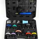 18pcs Universal Radiator Pressure Tester Kit, Coolant Vacuum Refill kit，Coolant Pressure Tester Kit with Manual Pump and Color-Coded Test Caps (Black)