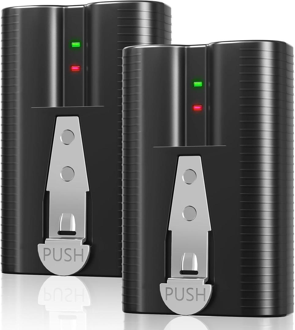 Mrupoo Long-Lasting 6040mAh Battery Replaement for Ring Battery 2Pack  Compatible with Ring-Doorbell Camera(2/3/4/3+/3 Plus),Stick-Up Cam (2nd & 3rd Gen),Spotlight Cam,3.65V Rechargeable Batteries
