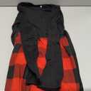 PALINDA Women's Plaid Long Sleeve Empire Waist Pleated Loose Swing Casual Flare Midi Dress with Belt (Medium, Red)