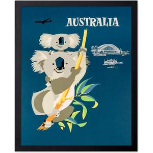 Poster Master Vintage Travel Poster - Retro Tourism Print - Australia, Geographical, Koalas, Airline, Cute, Adorable - 8x10 UNFRAMED Wall Art - Gift for Artist, Friend - Wall Decor for Home, Office (Style-04)