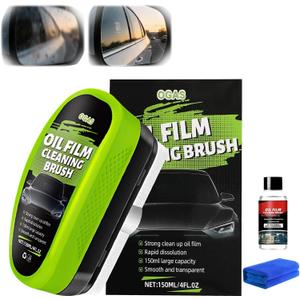 Kubot Oil Film Cleaning Brush, 2.0 Upgrade Clearvision Car Windshield Cleaner,Oil Film Cleaning Brush for Cars Window, Clearvision Cars Windshield Cleaner Tool, Prevents Rain and Fog (1SET)