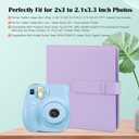 256 Pockets Photo Album for Fujifilm Instax Mini Camera, Polaroid Camera, Leather Cover, Photo Album for Instax Mini 12 11 9 40 90 8 7 Evo LiPlay Instant Camera, 2x3 Photo Albums for Christmas, Purple