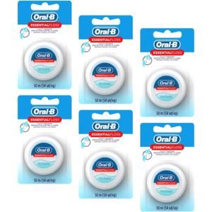 Oral-B Essential Floss 55 Yards Waxed (Pack of 6)