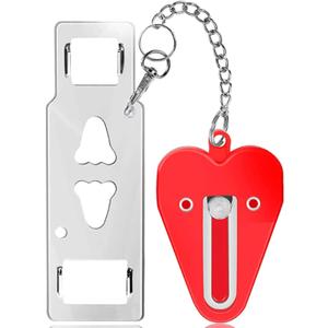 Portable Safety Door Lock for Travelers, Home Door Lock Latch Door Locks for Bedrooms, Hotel Door Locks Apartment Must Haves College Door Lock Protect Family Security Red