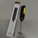 Bonsenkitchen Powerful Milk Frother for Coffee, Fast Handheld Drink Mixer with Stainless Steel Whisk, Battery Operated Hand Frother Stirrer Wand-Black