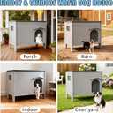 Durable Waterproof Plastic Dog House for Outdoor Indoor,Outside Dog House with Side Window Elevated Floor, Easy to Assemble Easy to Clean
