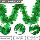 2 x St Patricks Day Decorations Garlands - 33 Ft Green Garland St Patricks Day Garland Atmosphere Setup Fine Clover Tinsel Hanging Twist Hanging Decorations for Party Holiday Supplies