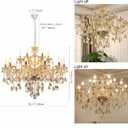 Luxury Cognac Crystal Chandelier 18 Lights,Contemporary K9 Crystal Ceiling Chandelier Lighting Fixture Candle Style E12 Base for Dinning Living Room Bedroom Hallway (18 Lights)