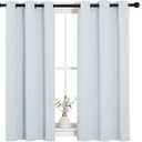 NICETOWN Room Darkening Draperies Curtains Panels, Window Treatment Thermal Insulated Grommet Room Darkening Curtains/Drapes for Bedroom (Greyish White, 2 Panels, 34" by 45")