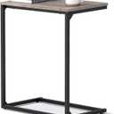 VASAGLE C Shape End Table, Small Coffee Table For Couch Or Sofa, Industrial Side Table In Living Room, Bedroom, 13.8 x 21.7 x 26 Inches, Greige and Classic Black ULNT052B02, 1 pack